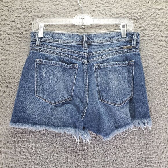 KanCan Shorts Womens 26 Blue Distressed Button-Fly Denim Cutoffs - Picture 8 of 9